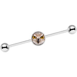 14G Full Color Owl Industrial Barbell 37mm