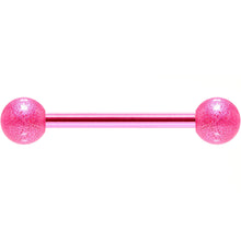 Pink Color PVD Sandblasted Barbell Tongue Ring