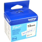 New, Pre-owned, Brother BTAG133 Label Tape for P-touch Label Makers - Blue on Clear - 12 mm W x 4 m L