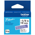 New, Pre-owned, Brother P-Touch Btag BTAG335 White on Black Label Tape ~1/2in by 13.1ft (12mm x 4m)