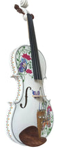 Butterfly Dream II White Violin Outfit | Ornate Greco Sides & Carbon Fiber Bow