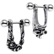16G 3/8 Steel Beautiful Bow Flower Helix Cartilage Earring Set