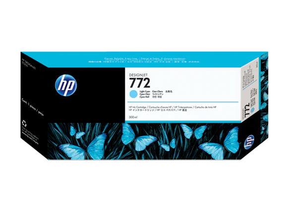 New, Pre-Owned - HP 772 300-ml Light Cyan DesignJet Ink Cartridge, CN632A