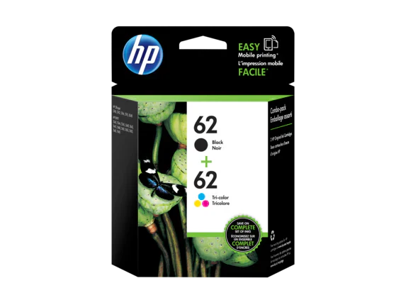 New, Pre-Owned - HP 62 Black & 62 Tri-Color Ink Cartridge- 2 Pack