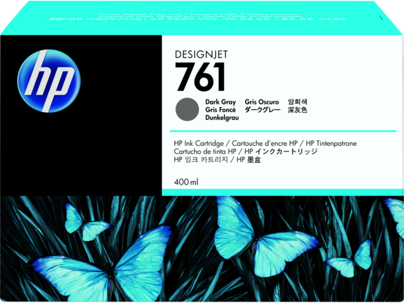 New, Pre-Owned - HP 761 400mL (CM996A) Dark Gray Ink Cartridge