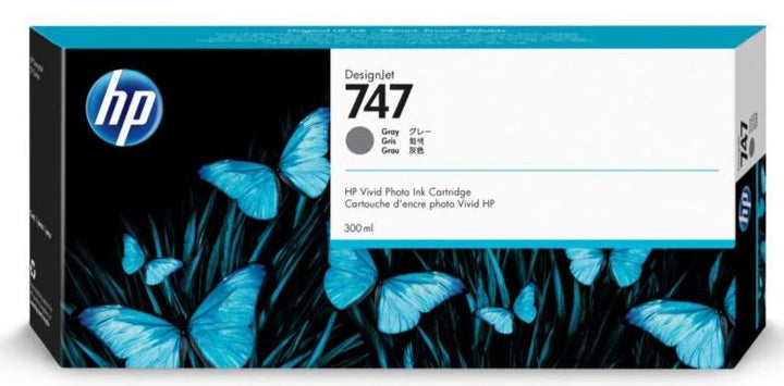 New, Pre-Owned - HP 747 300-ml Gray DesignJet Ink Cartridge, P2V86A