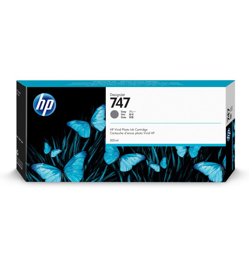 New, Pre-Owned - HP 747 300-ml Gray DesignJet Ink Cartridge, P2V86A