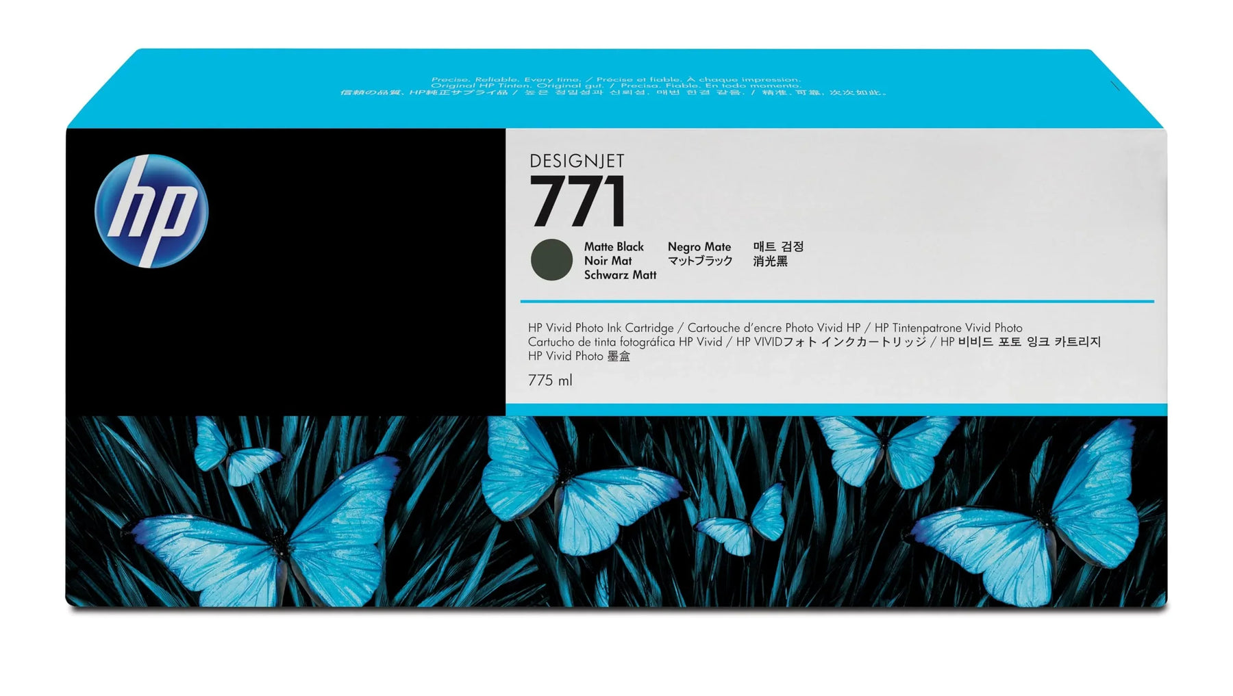 New, Pre-Owned - HP 771 775ml Standard-Yield Matte Black DesignJet Ink Cartridge, CE037A