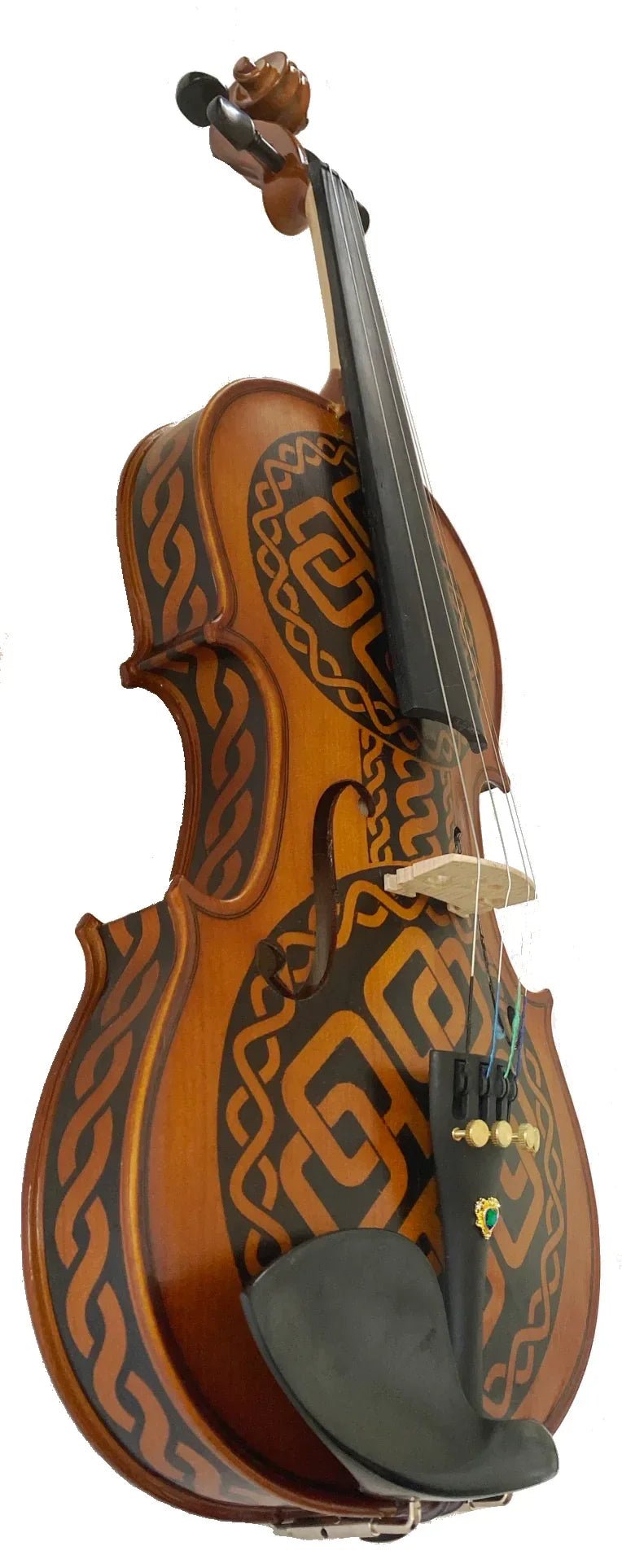 Rozanna's Celtic Love Violin Outfit | Hand-Carved Celtic Design & Crystal Tailpiece