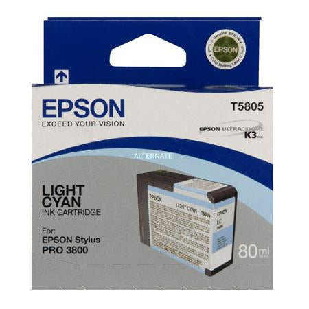 New, Pre-Owned - Epson T5805 Light Cyan 80ml Ink Cartridge