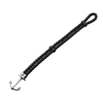 Mens Stainless Steel Double Black Braided Leather with Steel Anchor Clasp Bracelet