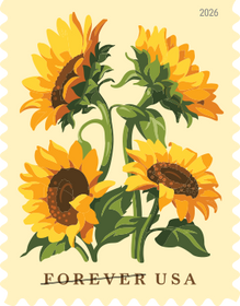 2026 Sunflowers Forever postage stamps booklet, 100 count