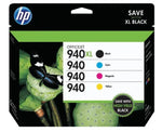 New, Pre-Owned - HP 940XL Black and 940 Color Combo 4.PK Inkjet Cartridge, CZ143FN