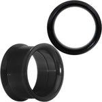 9/16 Anodized Titanium Black Double Flare Screw Fit Tunnel Set of 2