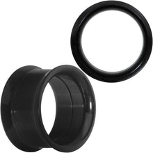 9/16 Anodized Titanium Black Double Flare Screw Fit Tunnel Set of 2