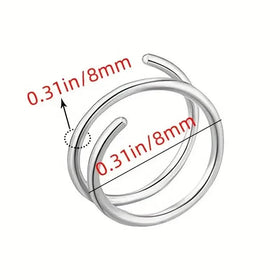 Stainless Steel Double Helix Nose Ring – 14K Gold Plated Hot Style Piercing Jewelry for Women