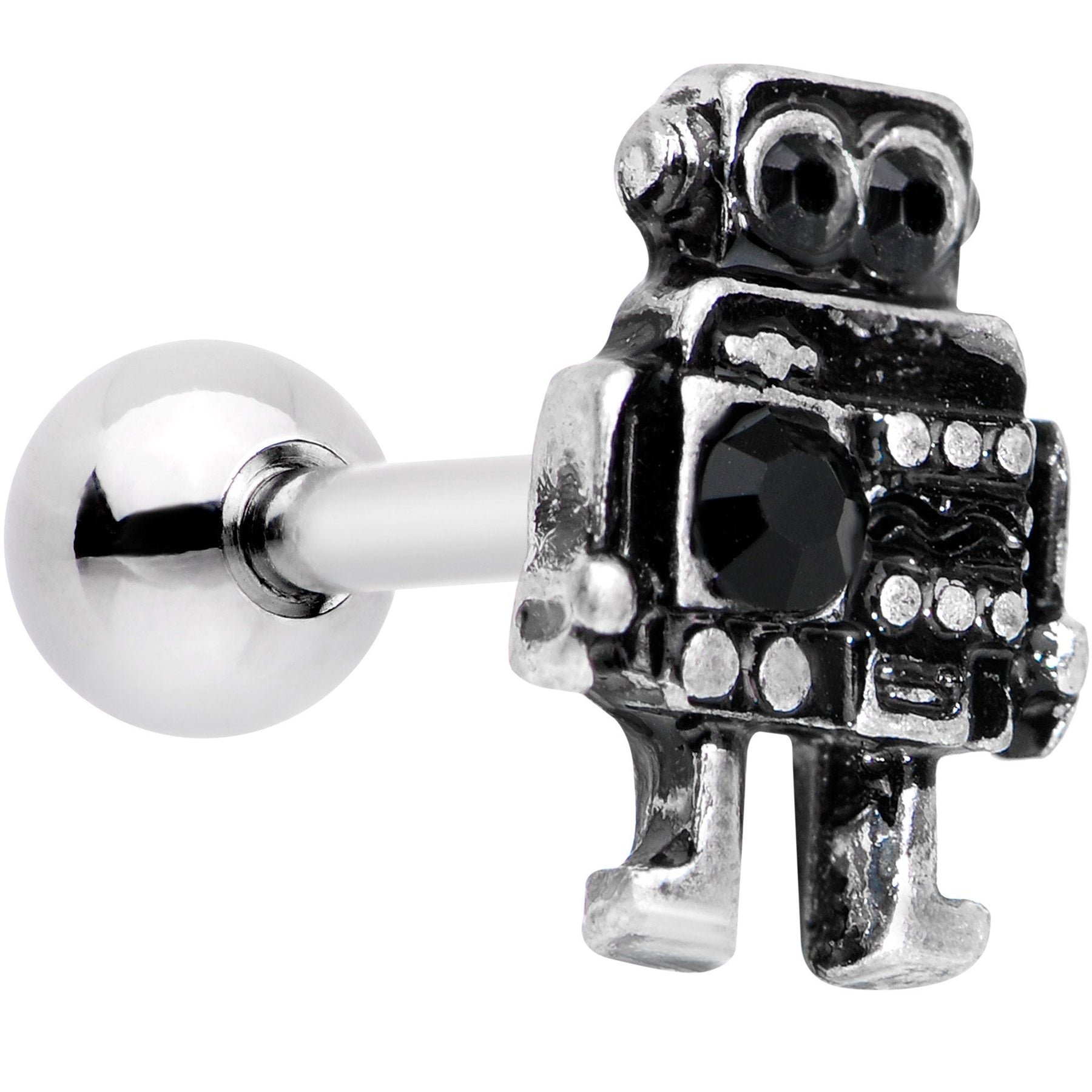 16G 1/4 Steampunk Ratchet Robot Cartilage Tragus Earring