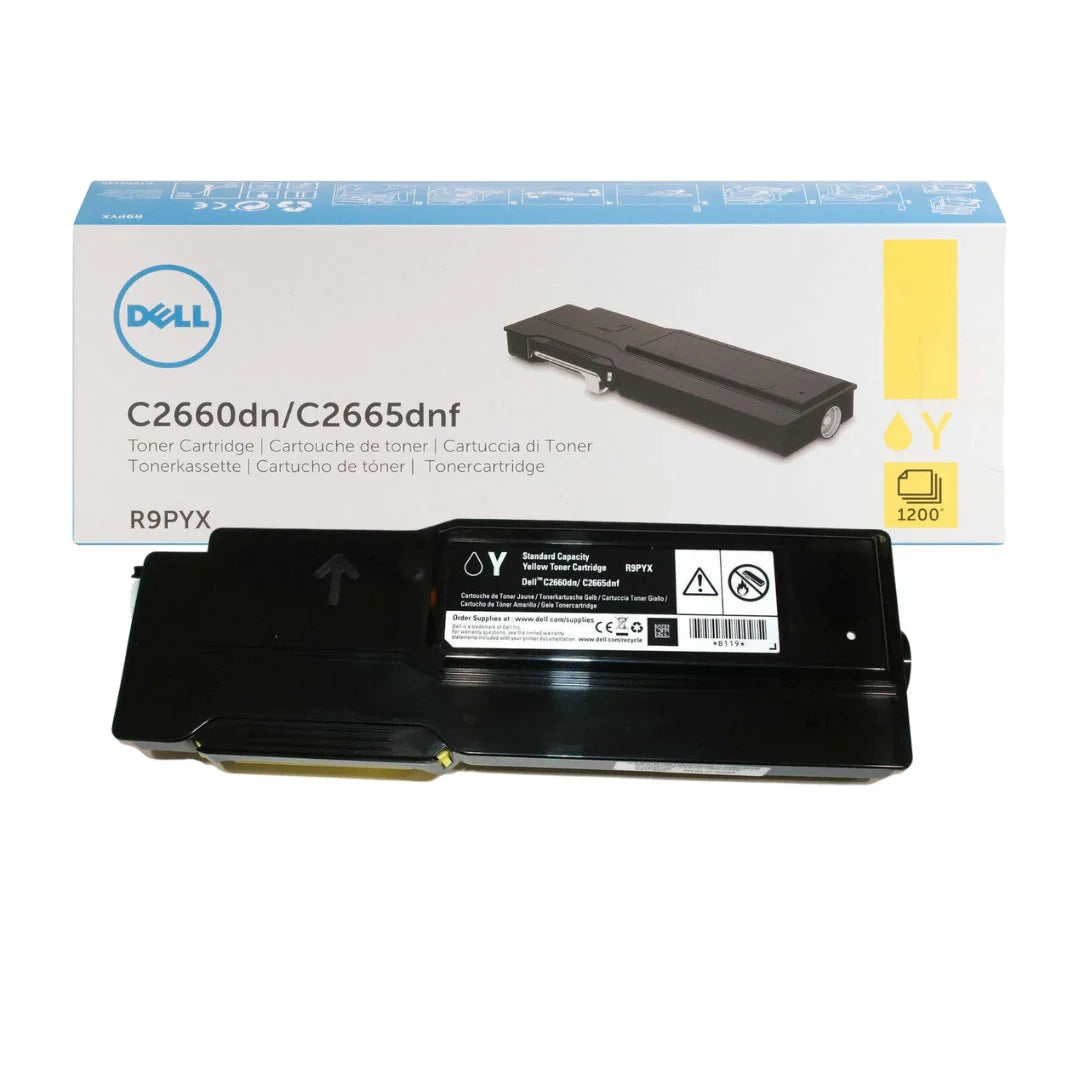 New, Pre-Owned - Dell C2660DN/2665DNF Extra-High Yield Yellow Toner Cartridge, R9PYX