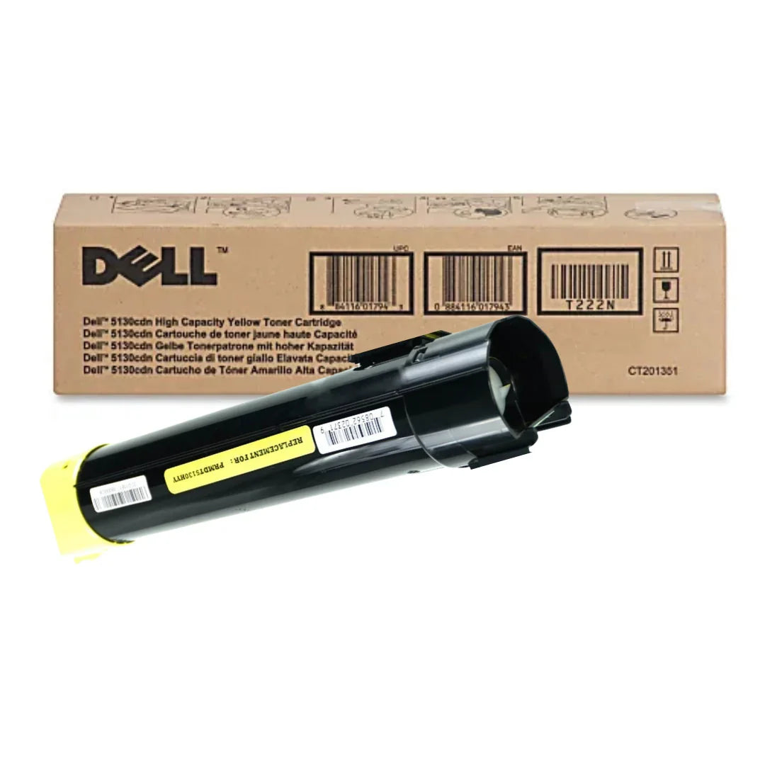 New, Pre-Owned - Dell 5130CDN High Yield Yellow Toner Cartridge, T222N