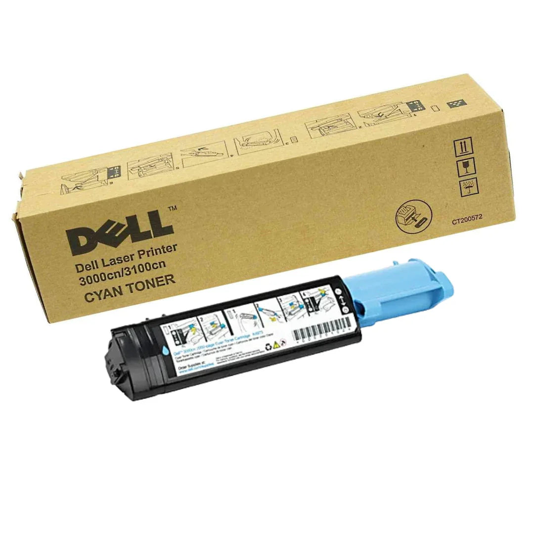 New, Pre-Owned - Dell 3000CN/3100CN High Yield Cyan Toner Cartridge, T6412