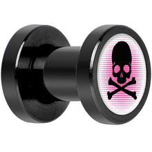 Pink Black Skull Black Anodized Screw Fit Plug Set 4G