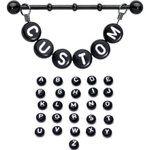 Handmade Custom Black Personalized Name Dangle Industrial Barbell 40mm