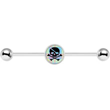 14G Pink Green Plaid Heart Skull Industrial Barbell 37mm