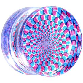 Clear Acrylic Optical Illusion Saddle Plug 14mm to 25mm