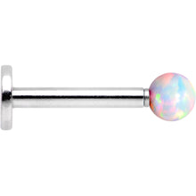 5/16 White Faux Opal 3mm Ball Internally Threaded Labret Monroe