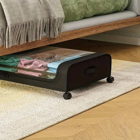 Under-Bed Storage Drawer with Wheels Multipurpose with Clear Window & Label
