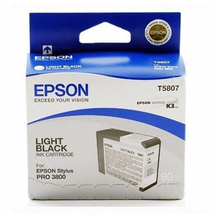New, Pre-Owned - Epson T5807 Light Black 80ml Ink Cartridge
