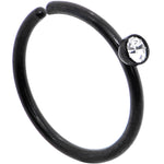 20G 5/16 Clear Gem Black IP Seamless Circular Ring