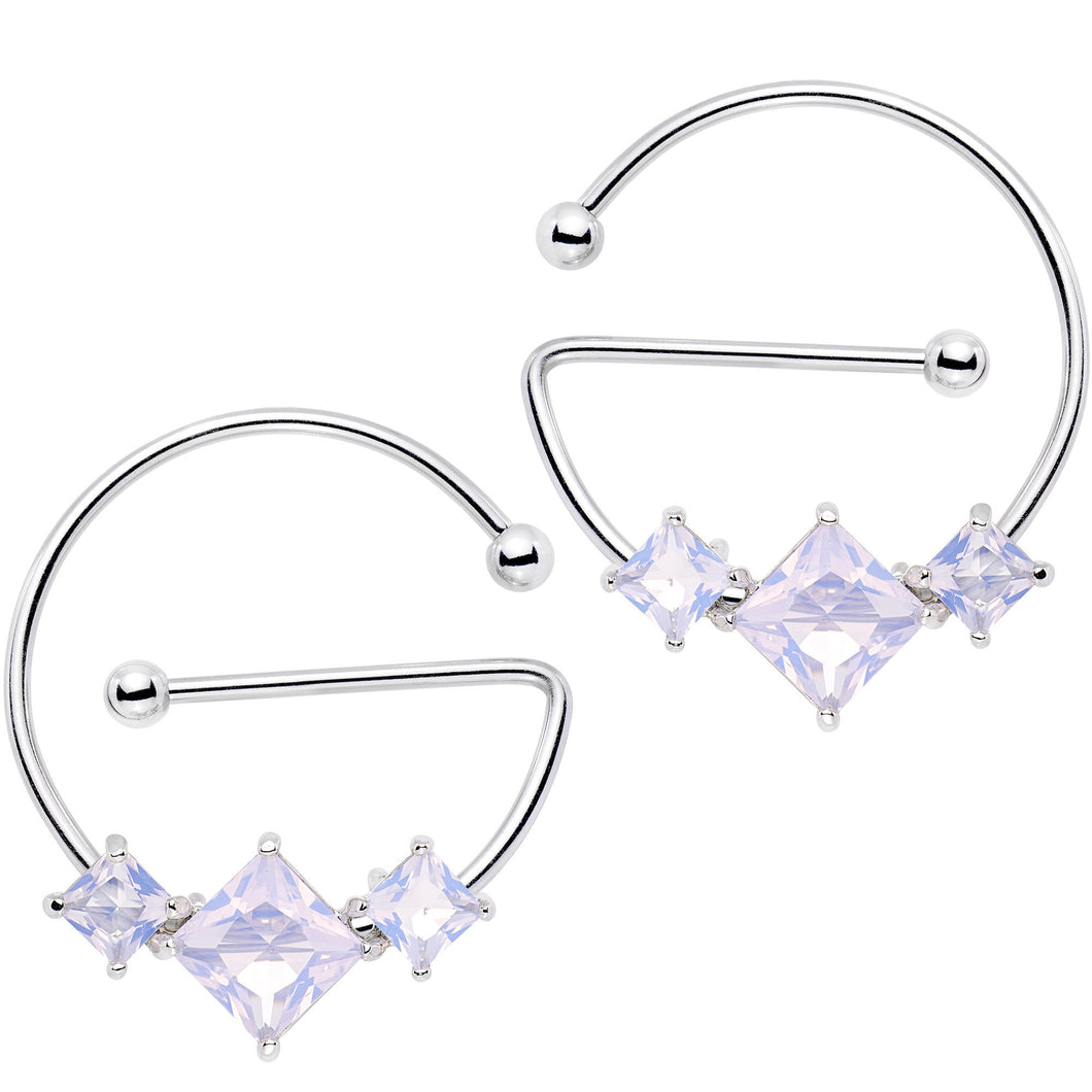 14G 5/8 Aurora Gem Glam Trio Universal Nipple Ring Set