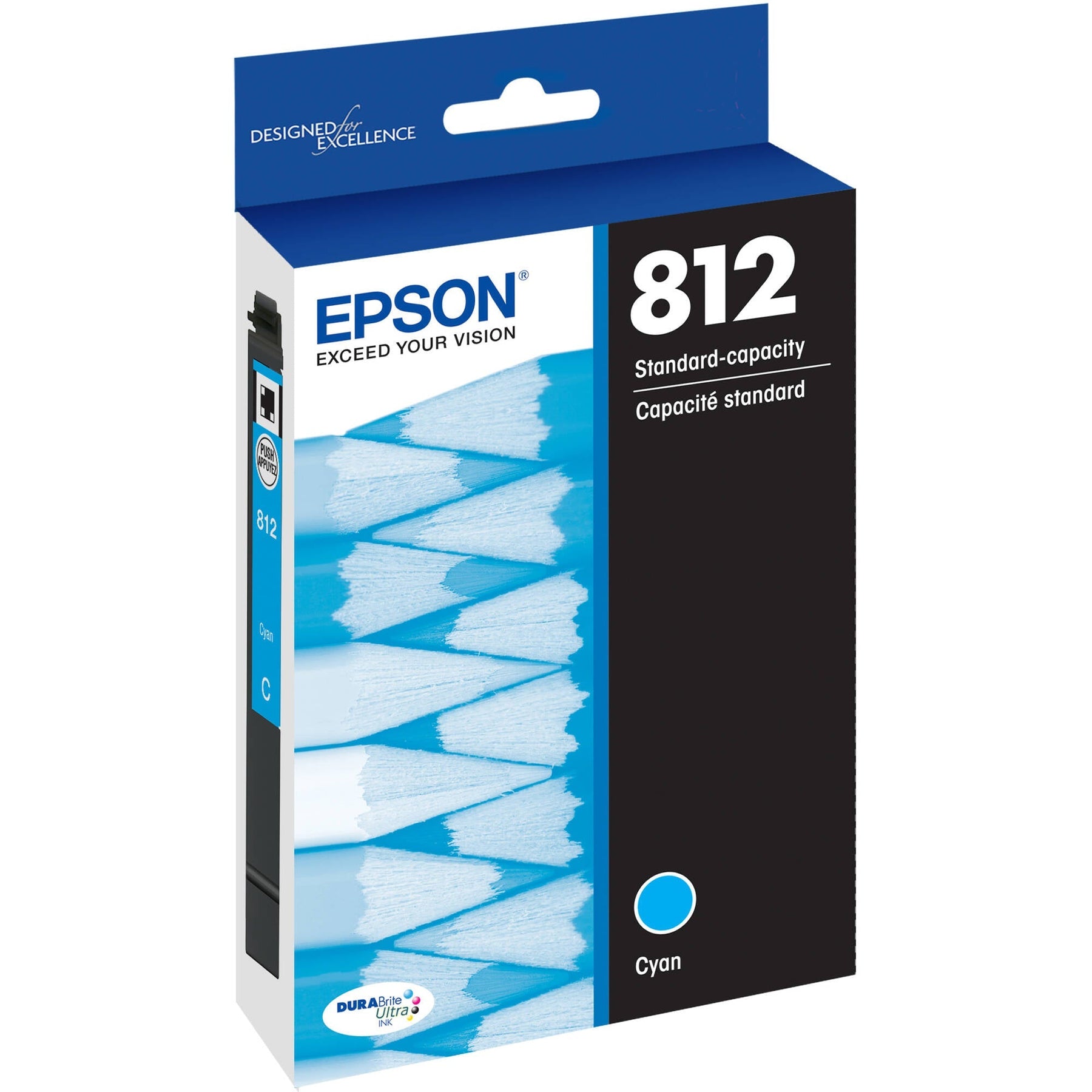 New, Pre-Owned - Epson 812 Cyan Standard Yield Ink Cartridge (T812220-S)