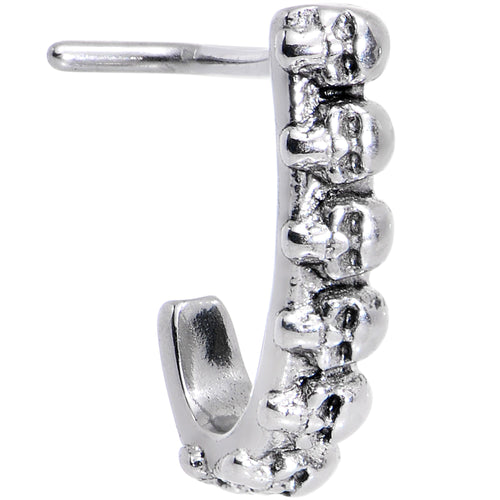 20G Halloween Scary Skulls Faux Hoop L Shaped Nose Ring