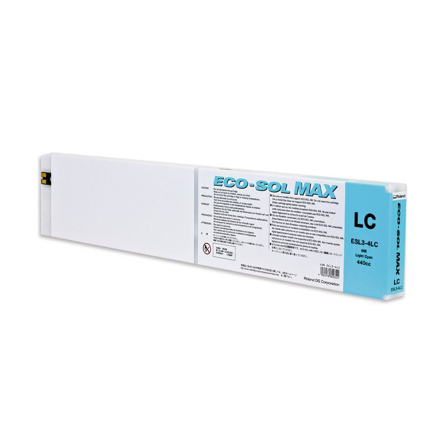 New, Pre-Owned - Roland Eco-Sol Max ESL3-4LC Solvent Ink Cartridge 440ml Light Cyan