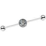 14G Black White Leopard Eyes Industrial Barbell 37mm