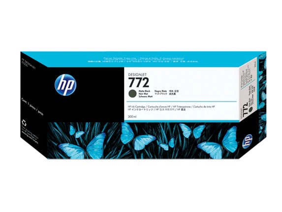 New, Pre-Owned - HP 772 300-ml Matte Black DesignJet Ink Cartridge, CN635A