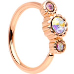 20G Aurora CZ Gem Rose Gold IP Triplet Seamless Circular Ring