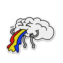 Fair Weather Friends - Cloudy (Rainbow) 3” AR Sticker