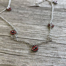 14G 5/8 Red Black Monster Fang Halloween Dangle Nipple Chain