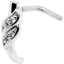 20G Clear CZ Swish Faux Hoop L Shaped Nose Ring