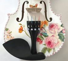 Floral Delight Violin Outfit | 1/2 Size, Crystal Pink Border & Pearl Fine Tuners