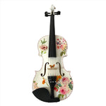 Floral Delight Violin Outfit | 1/2 Size, Crystal Pink Border & Pearl Fine Tuners