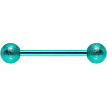 14G 5/8 Green Color PVD Sandblasted Barbell Tongue Ring
