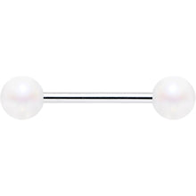 Matte Iridescent White 6mm Acrylic Ball Barbell Tongue Ring