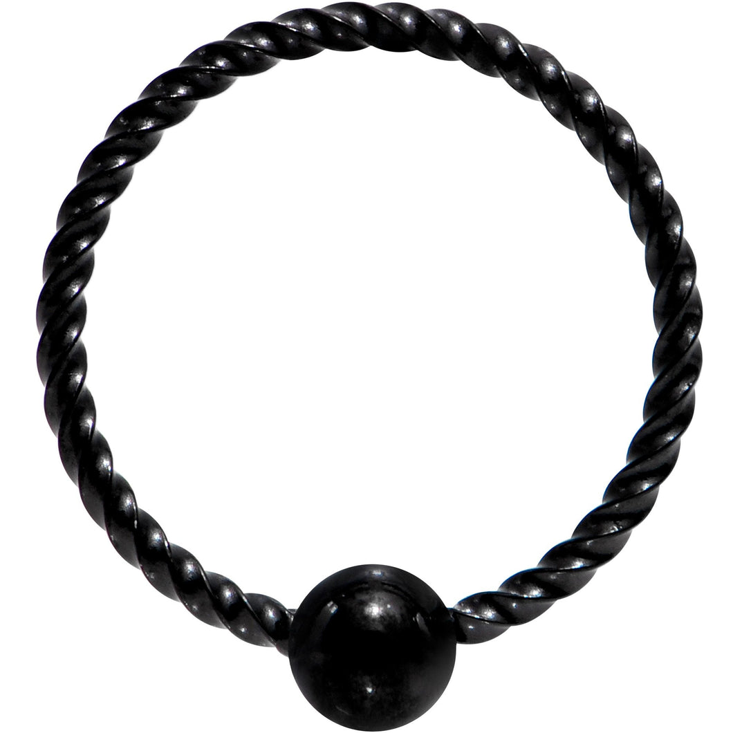 20G 5/16 Black Anodized So Twisted Captive Style Seamless Ring