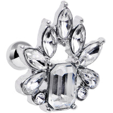 16G 1/4 Clear Gem Flower Tiara Amulet Cartilage Tragus Earring