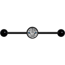 14G Black White Leopard Eyes Black Industrial Barbell 37mm