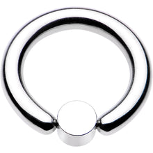 8G 1/2 White Faux Opal 5mm Disc BCR Captive Ring